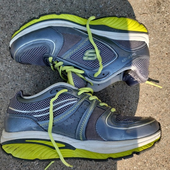 Skechers Shape-ups Sz 8.5 S2 Lite Charcoal/Lime - Picture 7 of 10